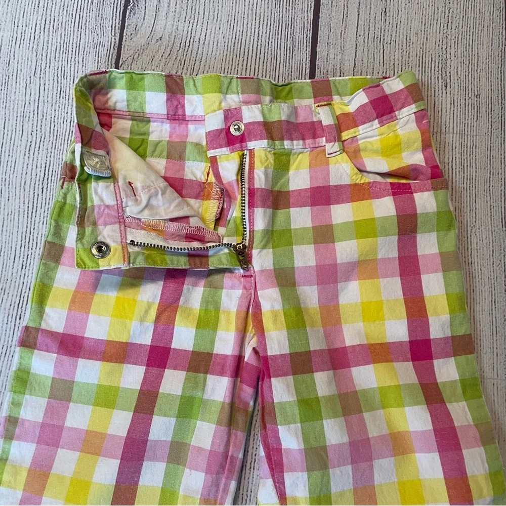 Gymboree Pretty Lady Rainbow Plaid Capris size 7 slim